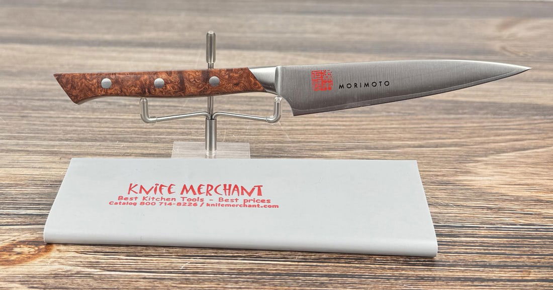 Miyabi Morimoto 600 MC Kitchen Knife: 8 7/8" long. Micro carbide M63 stainless steel blade. 34482-120