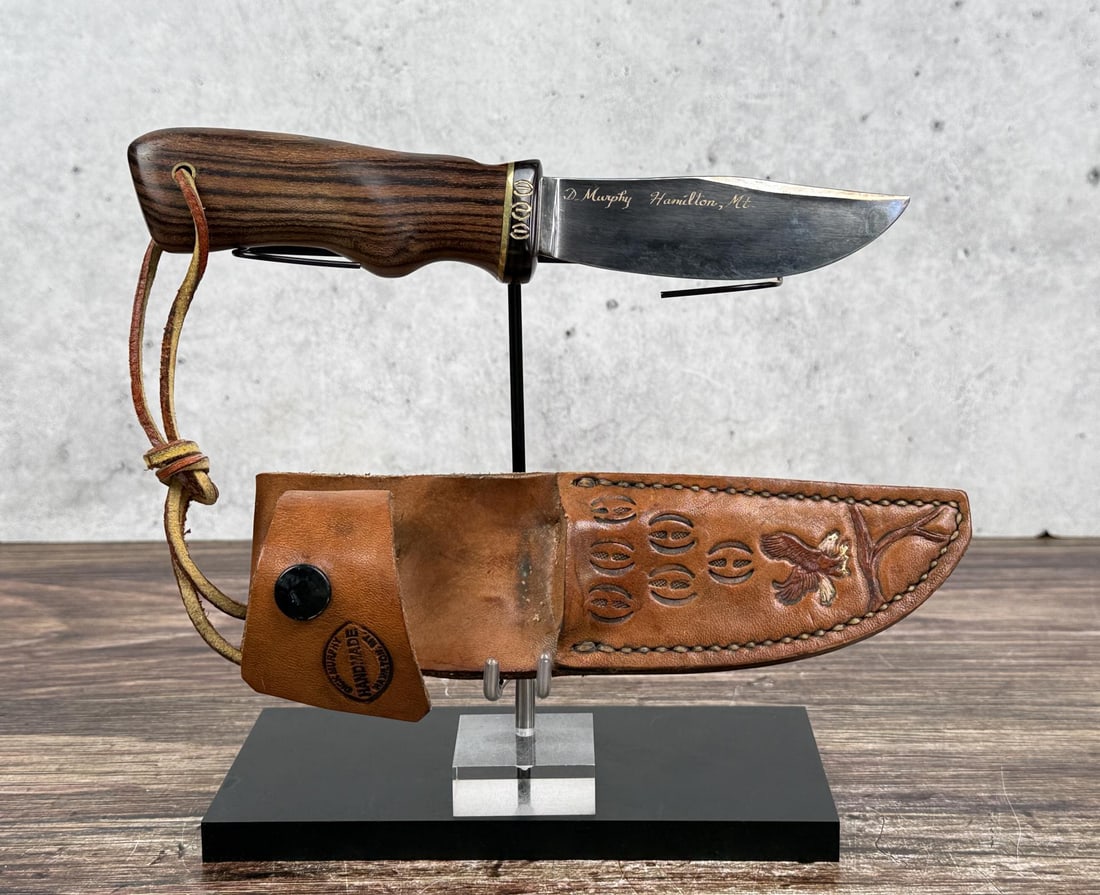 Dick Murphy Hamilton Montana Hunting Knife: Nice example, 8 5/8" long.