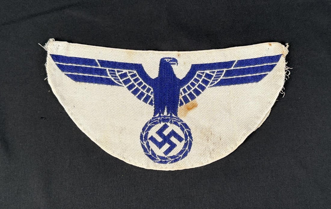 WW2 German Kreigsmarine Navy Sports Shirt Patch: 4 5/8" by 8 5/8".