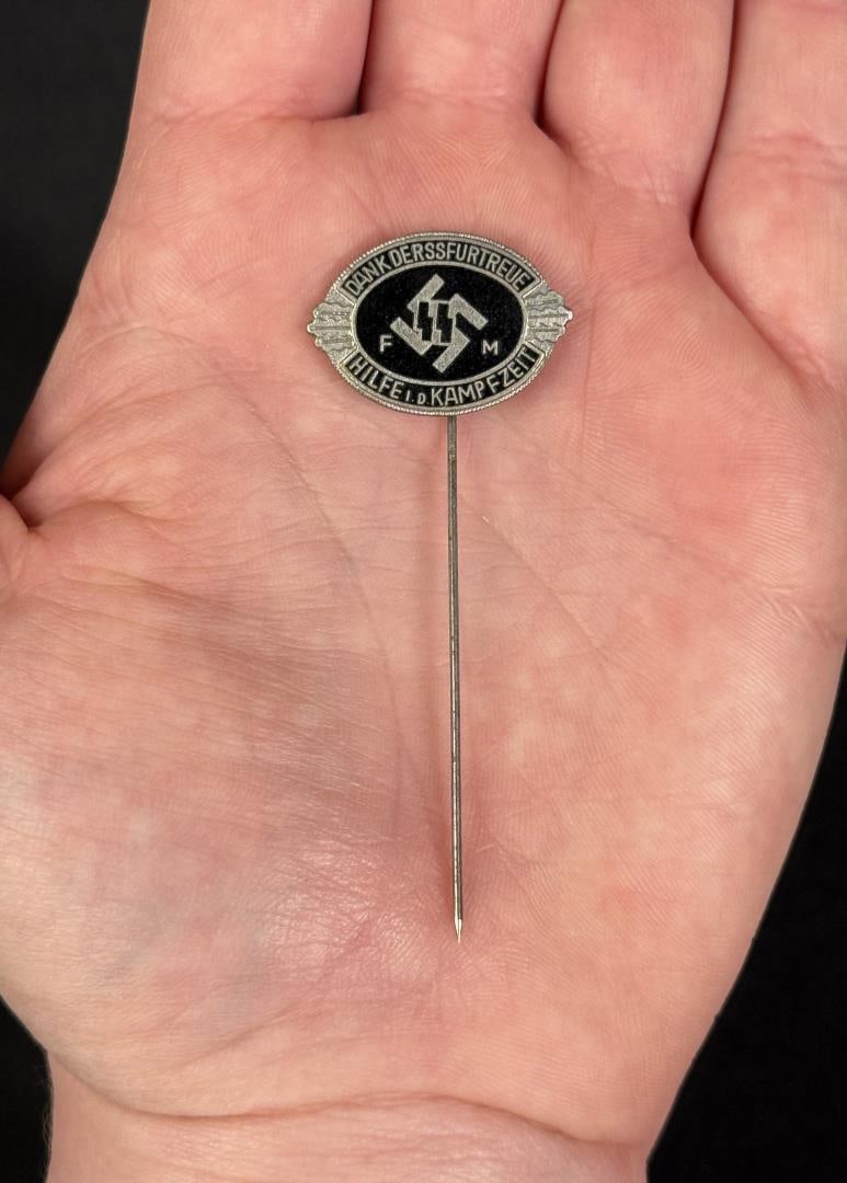 WW2 German SS Supporter Donation Stickpin: Scarce pin.