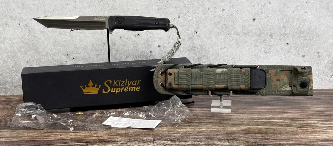 Kizlyar Supreme Aggressor KK0016 Fixed Blade Knife: Never used or carried. 11 1/4" long total.