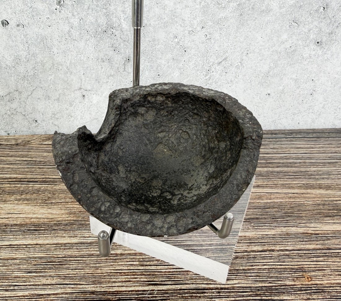 Confederate Civil War Six Pound Shot Cannon Ball: Fragment does not bear location of collection. 3 1/2" by 3 1/4" by 2".