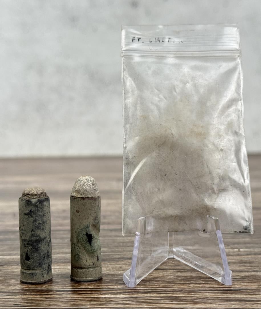 Fort Custer Dug Spencer Rifle Cartridges: 1 5/8" long.