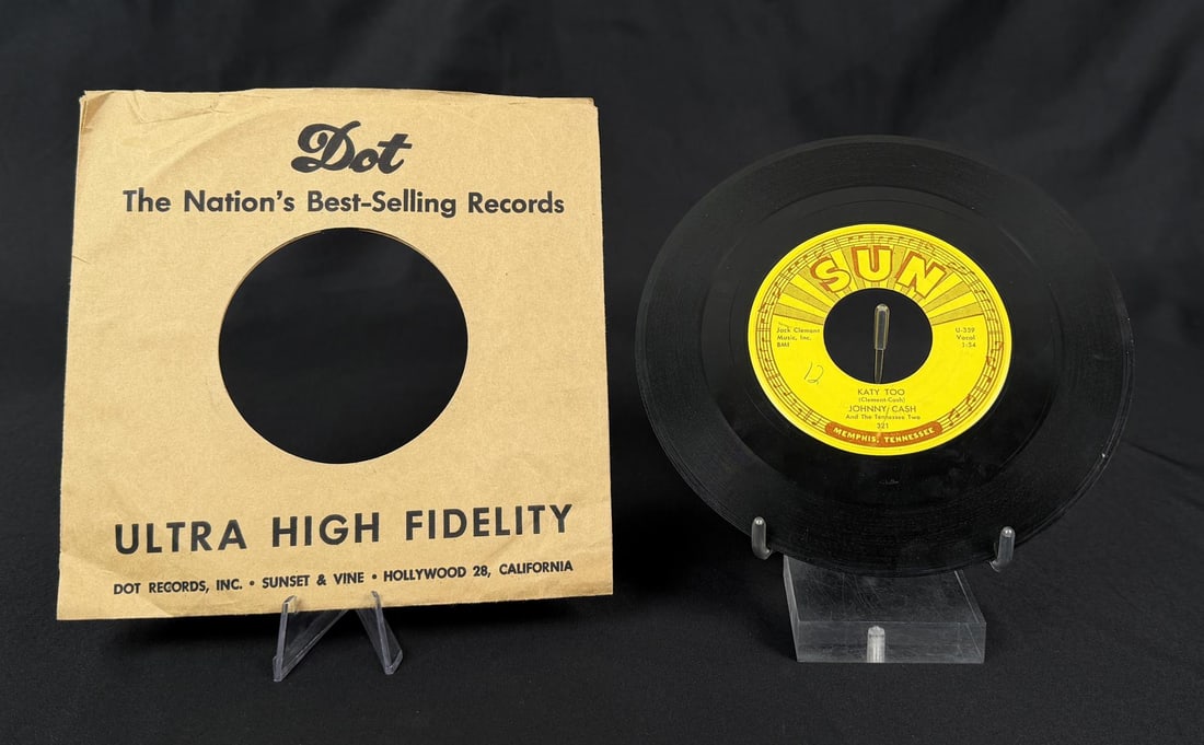 Johnny Cash Tennessee Two U-359 Sun 45 Record: I Forgot To Remember To Forget and Katy Too