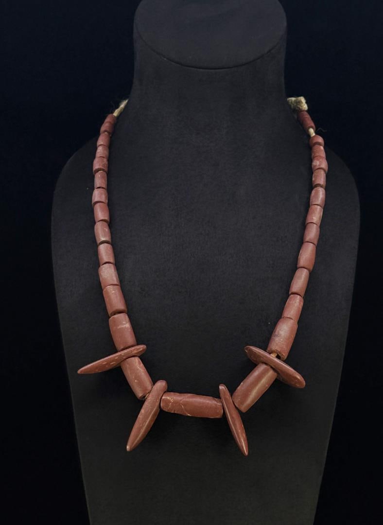 Native American Indian Pipestone Bead Necklace (1 of 4)