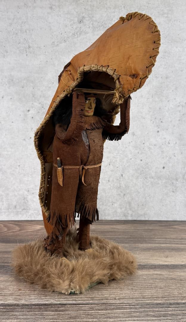 Ojibwe Native American Indian Doll with Canoe (1 of 12)