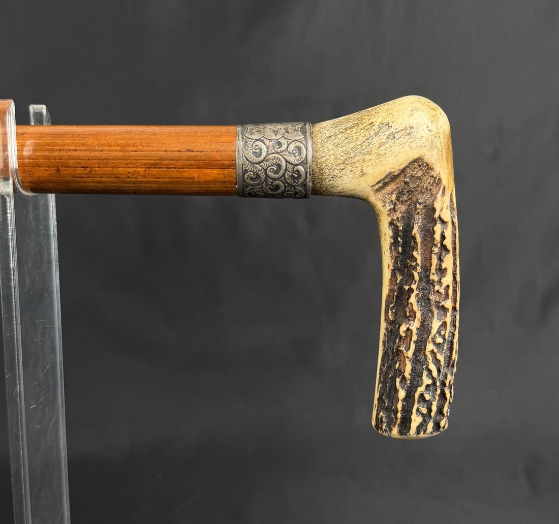 Victorian Stag Horn Cane Walking Stick (1 of 9)