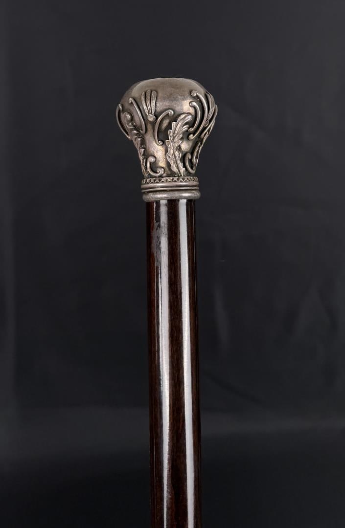 Victorian Silver and Mahogany Cane Walking Stick (1 of 8)