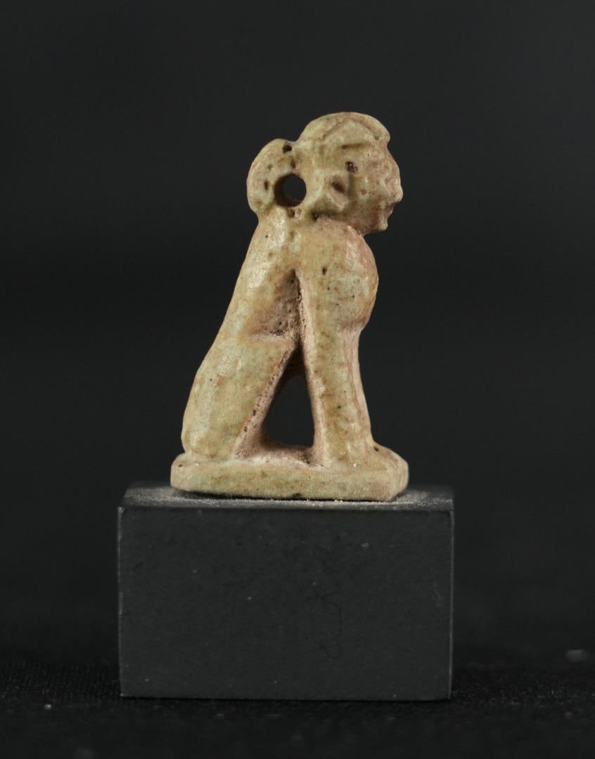 Ancient Egyptian Faience Bastet Cat Amulet (1 of 8)