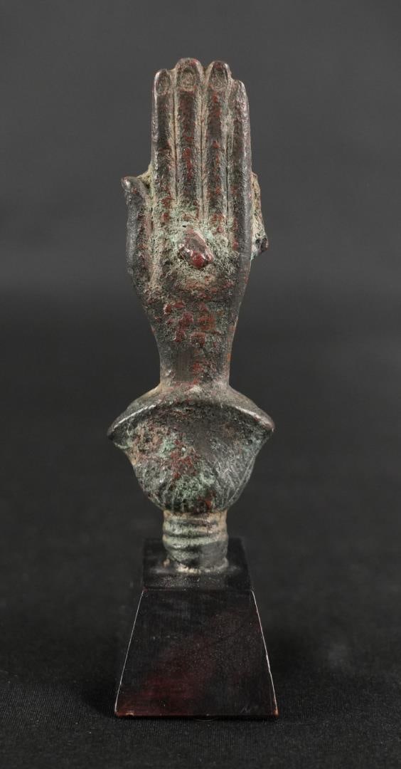 Ancient Egyptian Bronze Hand Form Censer (1 of 7)