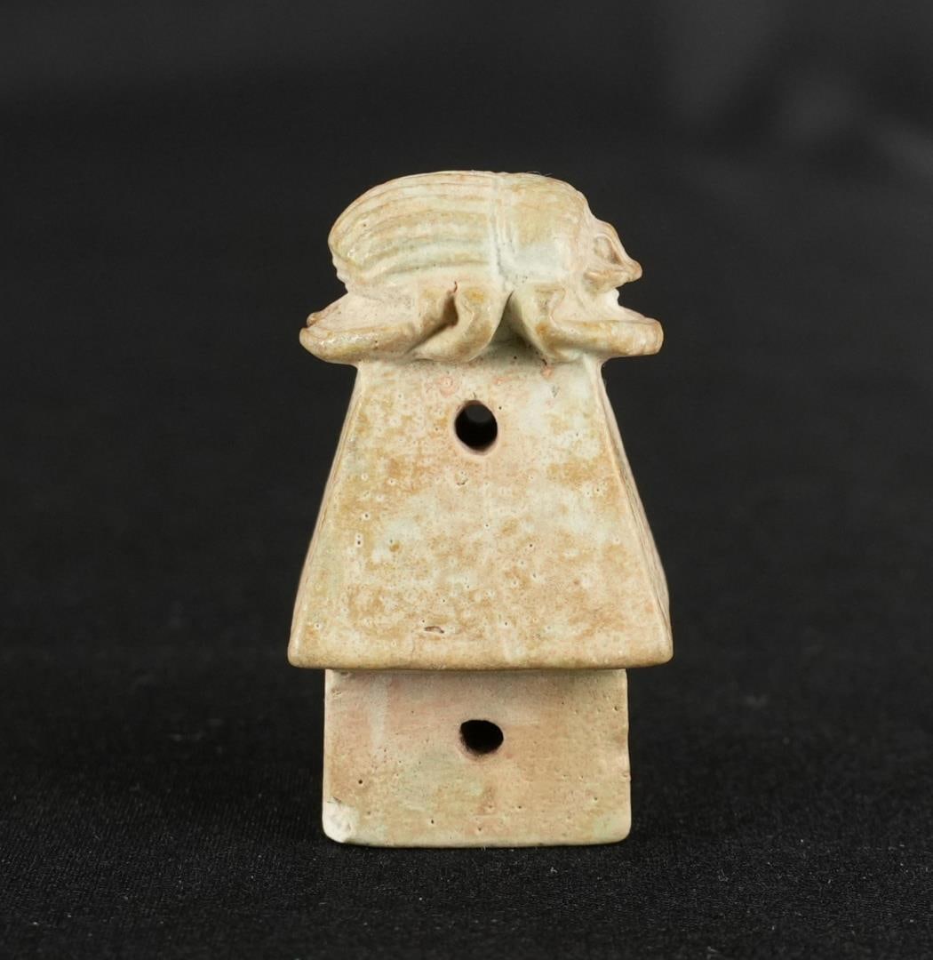 Ancient Egyptian Faience Scarab Jar Lid (1 of 9)