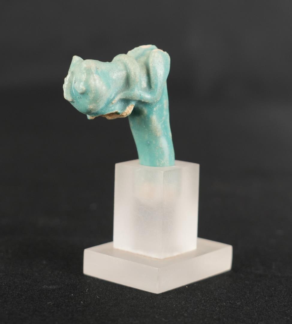 Ancient Egyptian Faience Bastet Cat Handle (1 of 10)