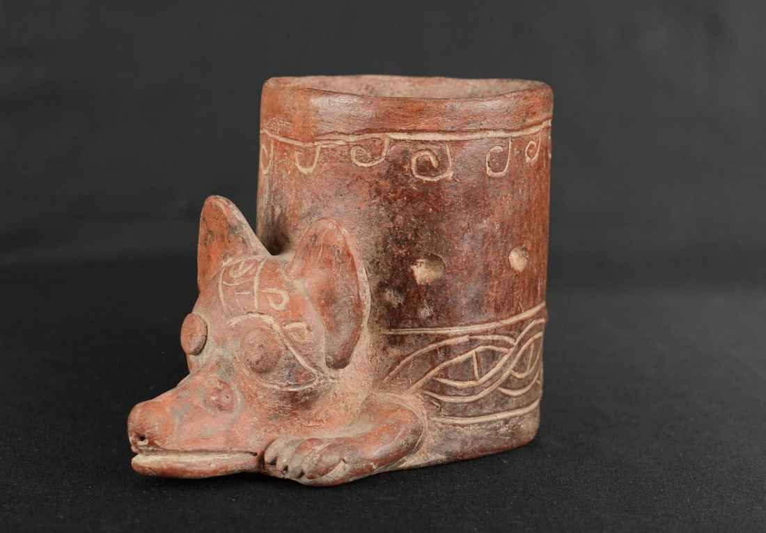Pre Columbian Mayan Dog Beaker (1 of 11)