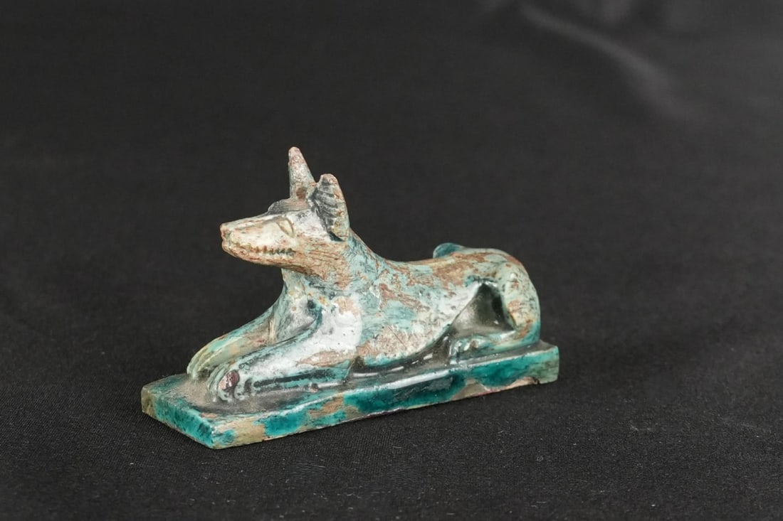 Ancient Egyptian Anubis Faience Seal (1 of 9)