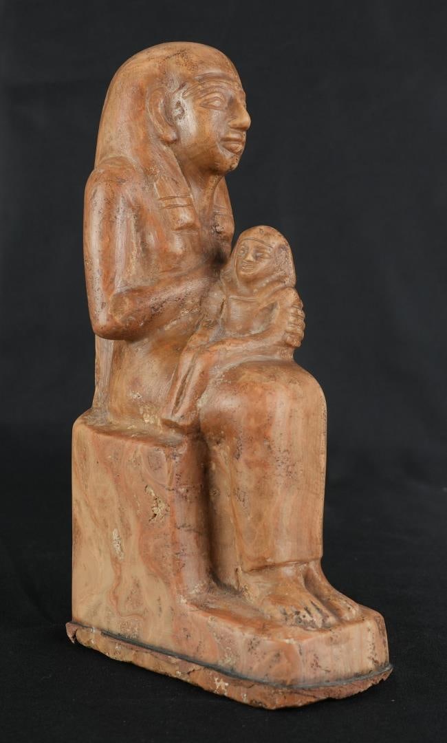 Ancient Egyptian Alabaster Isis Horus Statue (1 of 9)