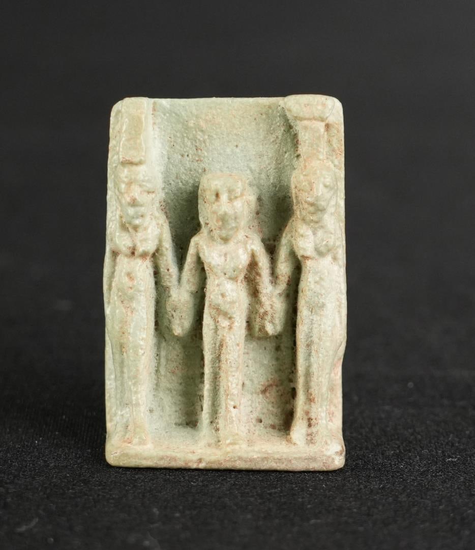 Ancient Egyptian Faience Osirian Triad Amulet (1 of 7)