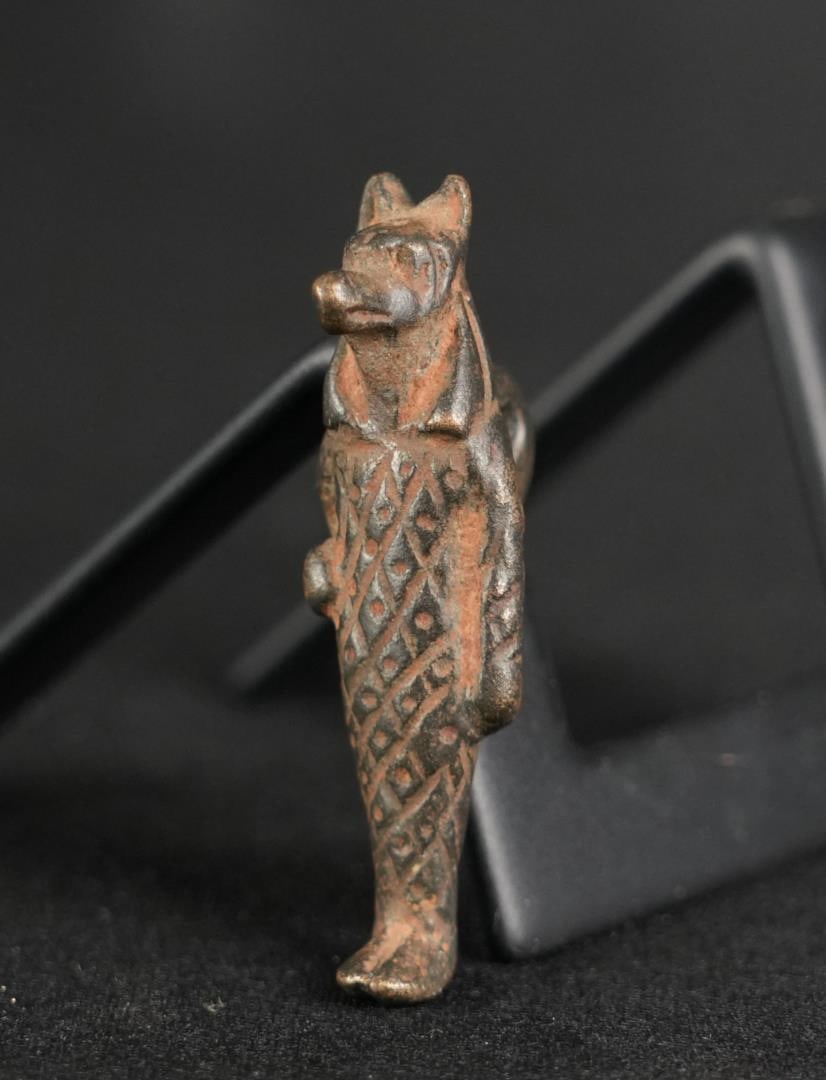 Ancient Egyptian Bronze Amulet of Mummified Anubis (1 of 6)