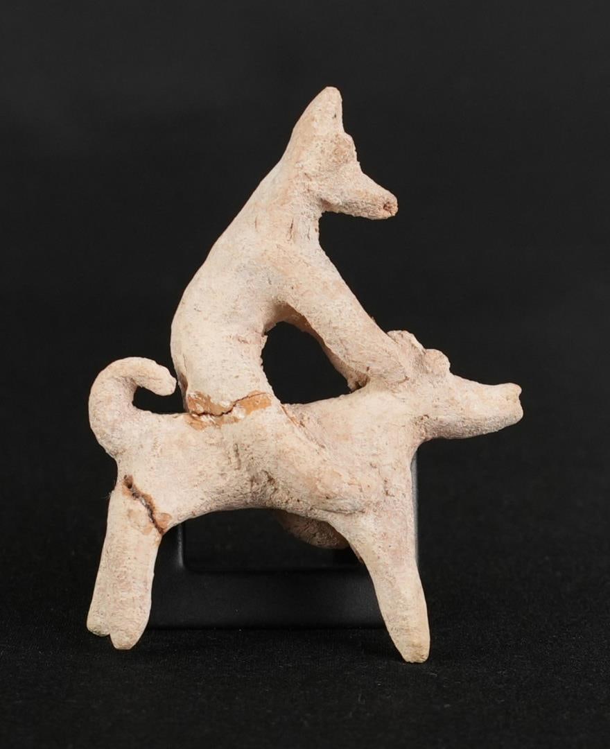 Ancient Greek Cypriot Terracotta Statuette of Dogs (1 of 6)