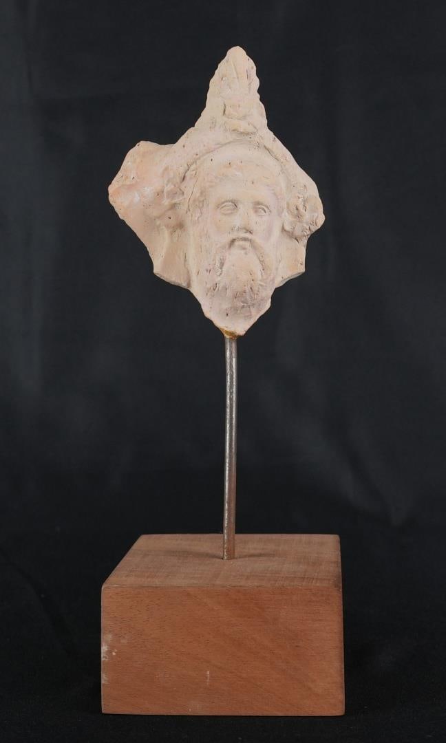 Ancient Greek Terracotta Head of Zeus Serapis (1 of 6)