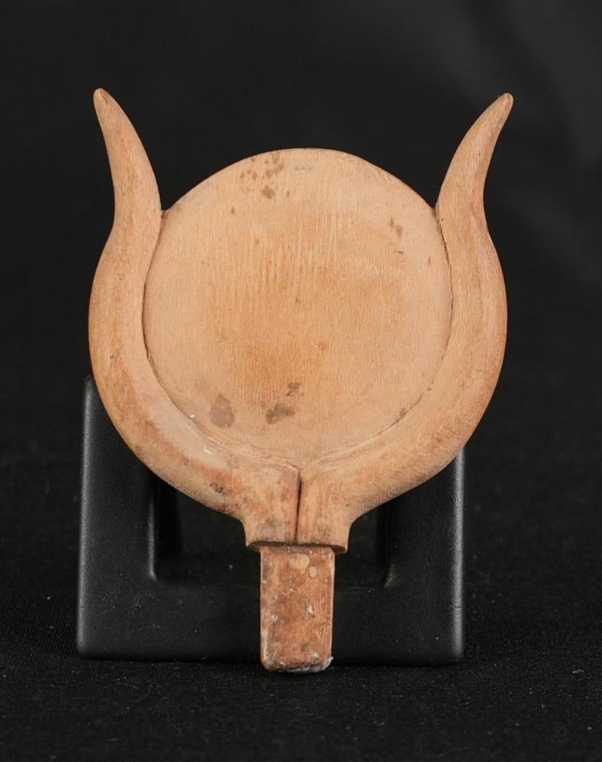 Ancient Egyptian Wood Sun Disc Hathor Horns (1 of 4)