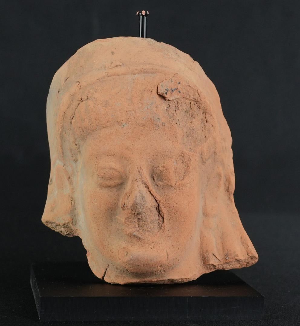 Ancient Greek Helenestic Terracotta Goddess Head (1 of 7)