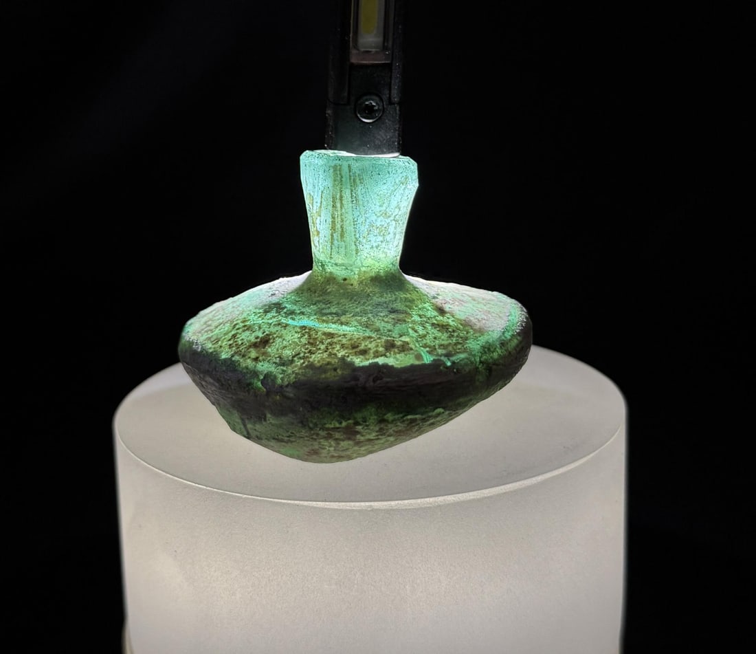 Time of Christ Ancient Roman Bottle: 1 3/4" tall by 2" in diameter.