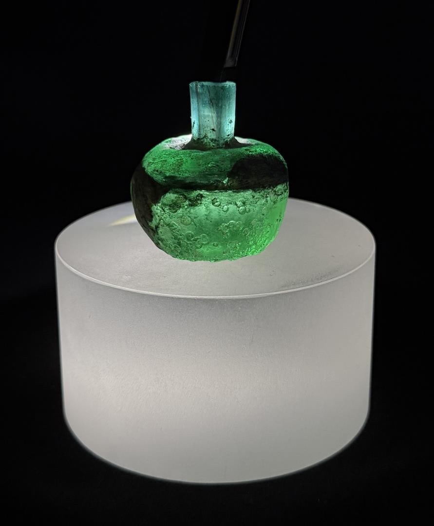 Time of Christ Ancient Roman Bottle: 1 3/7" tall by 1 1/2" in diameter.