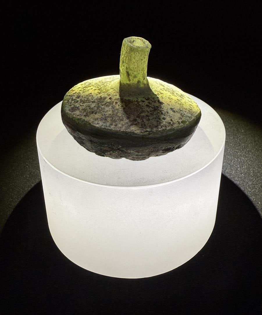 Time of Christ Ancient Roman Bottle: 1 3/4" tall by 2 1/2" in diameter.