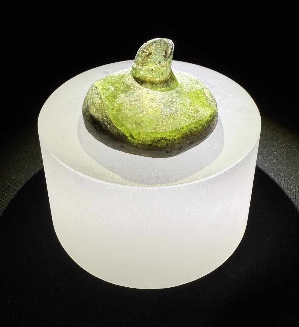 Time of Christ Ancient Roman Bottle: 1 1/8" tall by 2" in diameter.