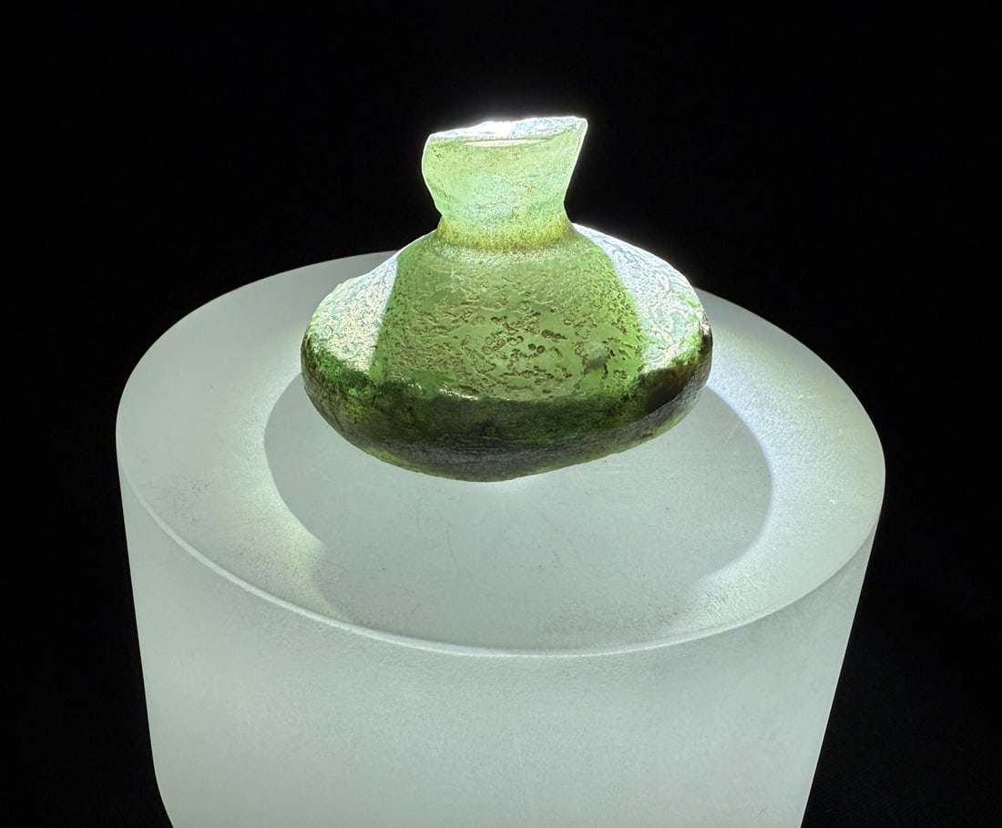 Time of Christ Ancient Roman Bottle: 1 1/4" tall by 1 3/4" in diameter.