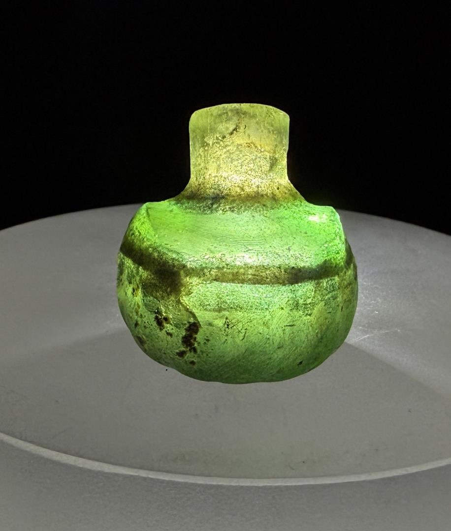 Time of Christ Ancient Roman Bottle: 1" tall by 1" in diameter.