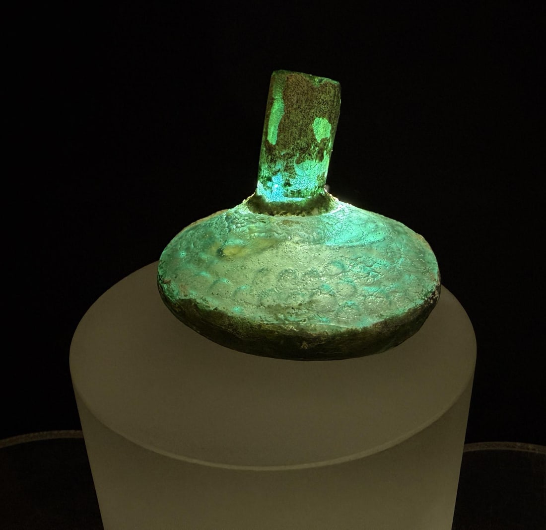 Time of Christ Ancient Roman Bottle: 2" tall by 2 3/8" in diameter.