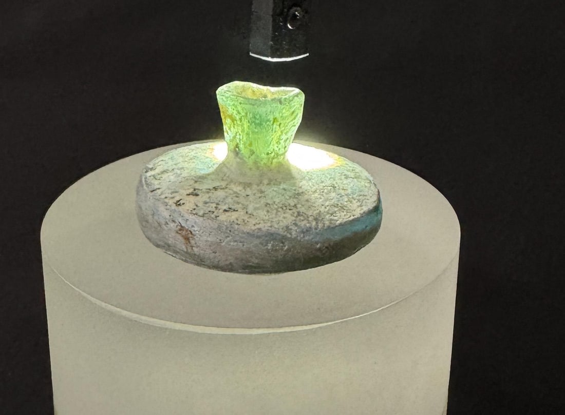 Time of Christ Ancient Roman Bottle: 1 1/4" tall by 1 3/4" in diameter.