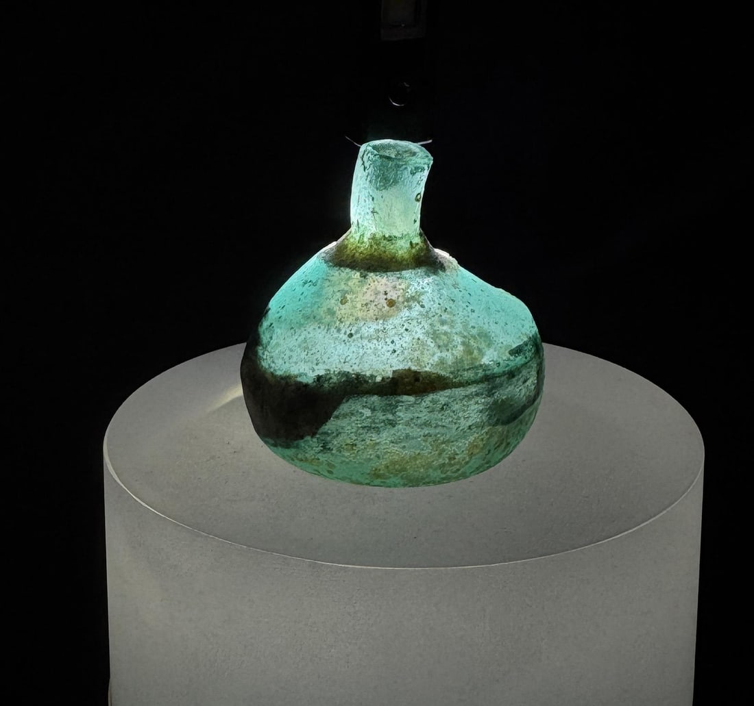 Time of Christ Ancient Roman Bottle: 1 3/4" tall by 1 5/8" in diameter.