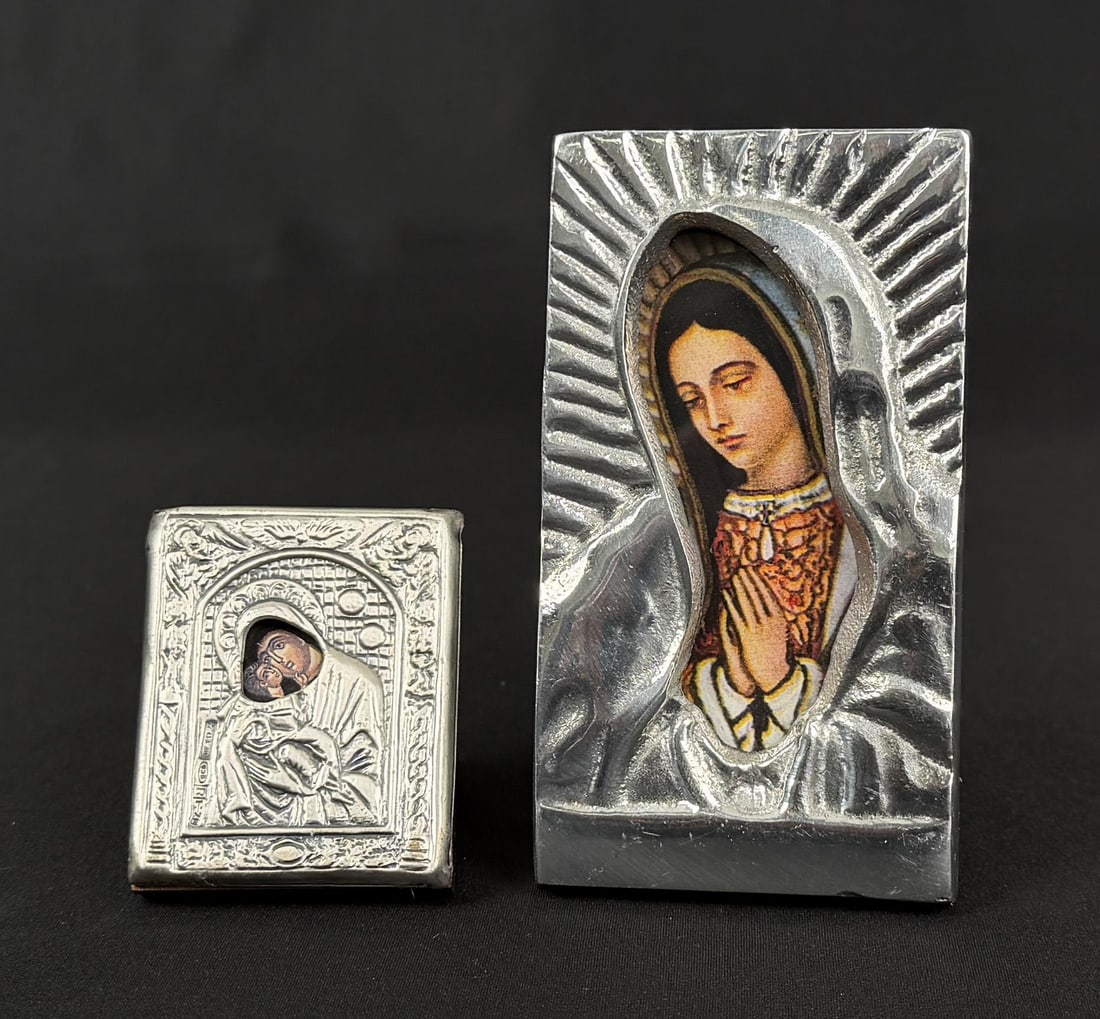 Pair of Oklad Icons Guadalupe Virgin Mary (1 of 6)