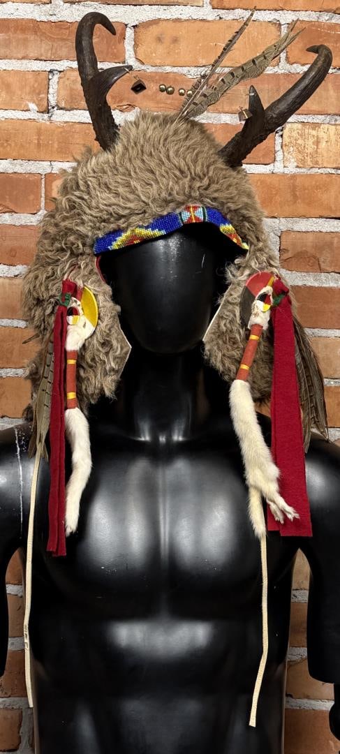 Crow Native American Indian Buffalo Horn Headdress (1 of 11)