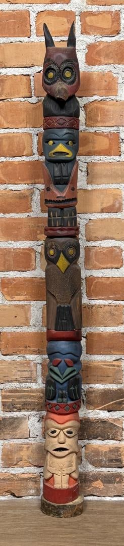 Northwest Coast Indian Carved Totem Pole (1 of 14)