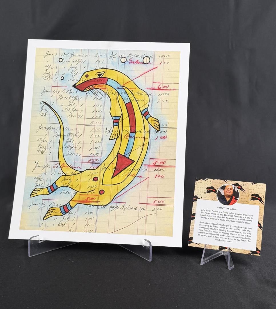 John Isaiah Pepion Blackfoot Ledger Drawing Print (1 of 5)