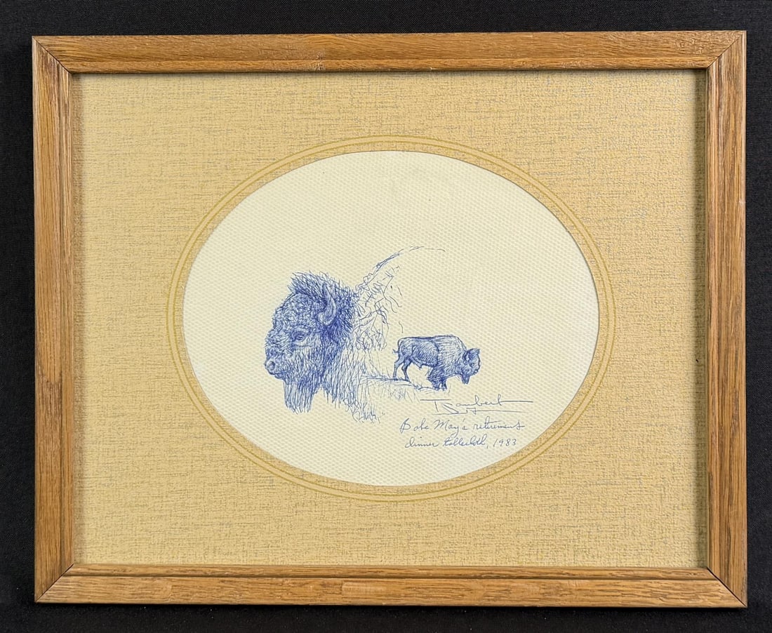 Tom Saubert Montana Buffalo Drawing (1 of 4)