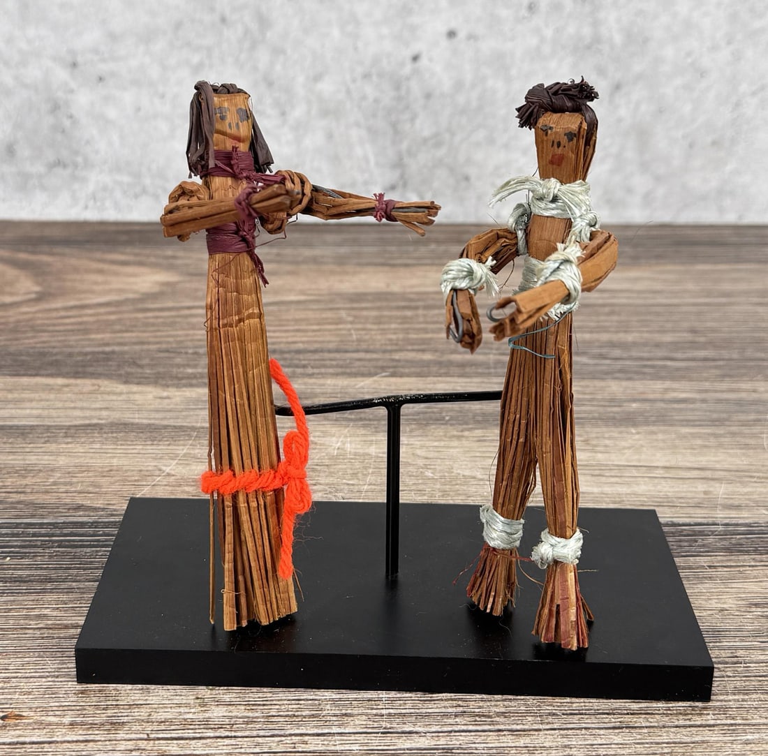 Northwest Coast Indian Cedar Dolls: Largest measures 5 7/8" by 2 5/8" by 2 5/8".