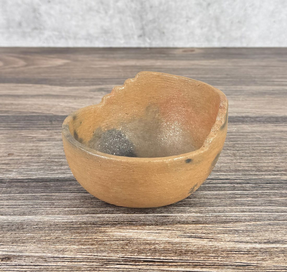 Signed Taos Pueblo Micaceous Pottery Kiva Bowl: 3 1/8" by 5 1/8" by 5 3/8".
