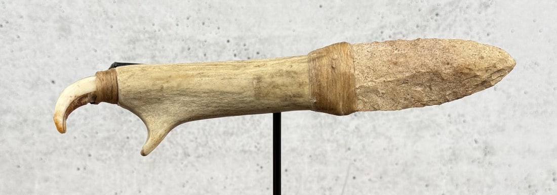 Native American Indian Antler Stone Blade Knife (1 of 3)