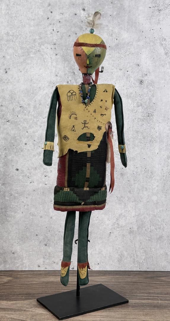 S. Feingold Gourd Head Kachina Doll: 23 1/4" tall.