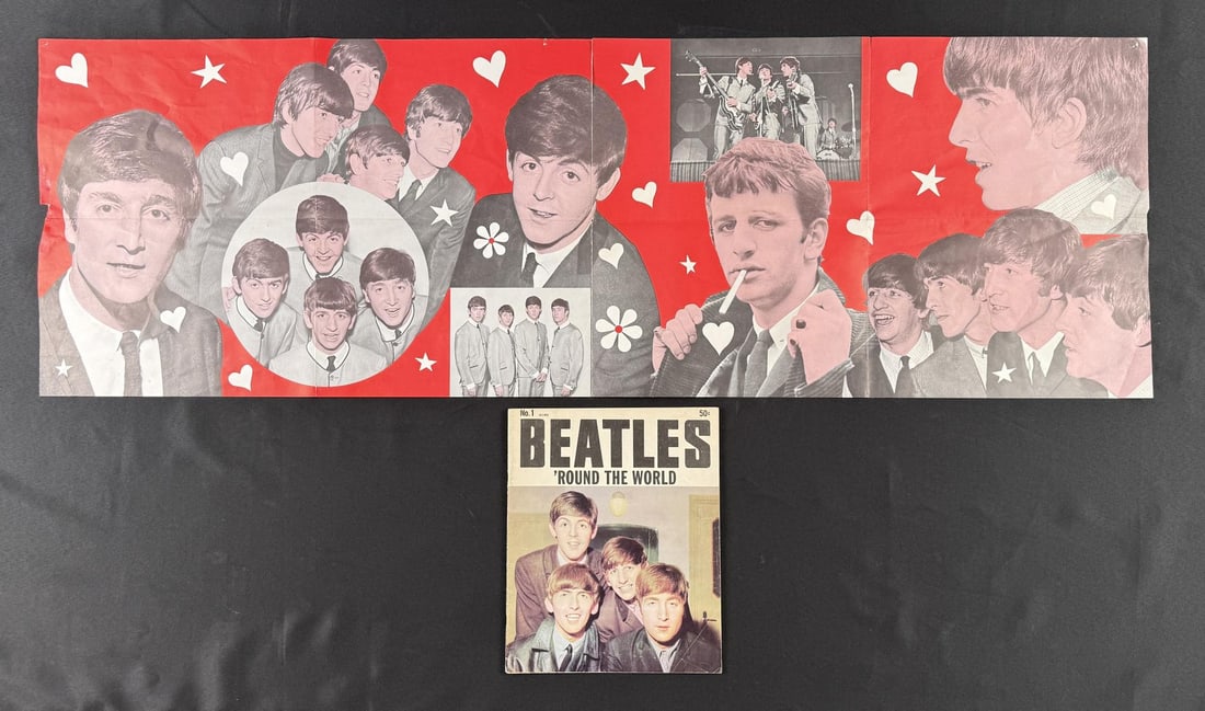 Beatles Round the World Dell Poster Magazine: Magazine. Poster is 17" by 53"