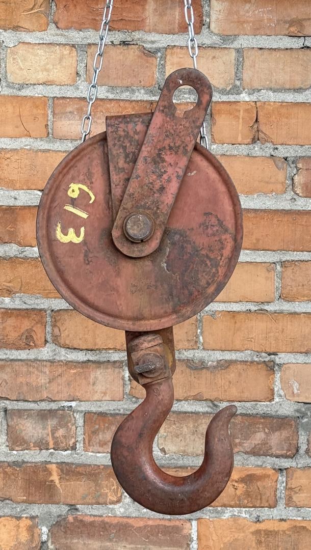 Antique Industrial Crosby Steel Pulley (1 of 6)
