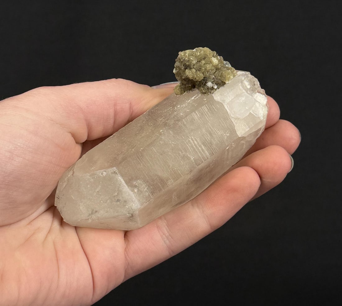 Epidote on Quartz Mineral Specimen (1 of 5)