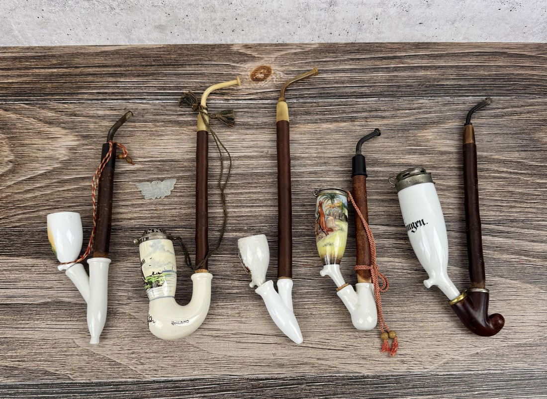 Collection of German Painted Porcelain Pipes (1 of 20)