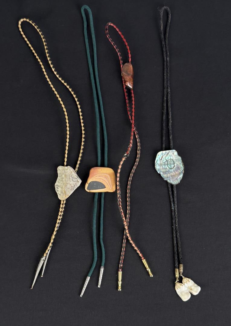 Collection of Stone Cowboy Bolo Ties (1 of 4)