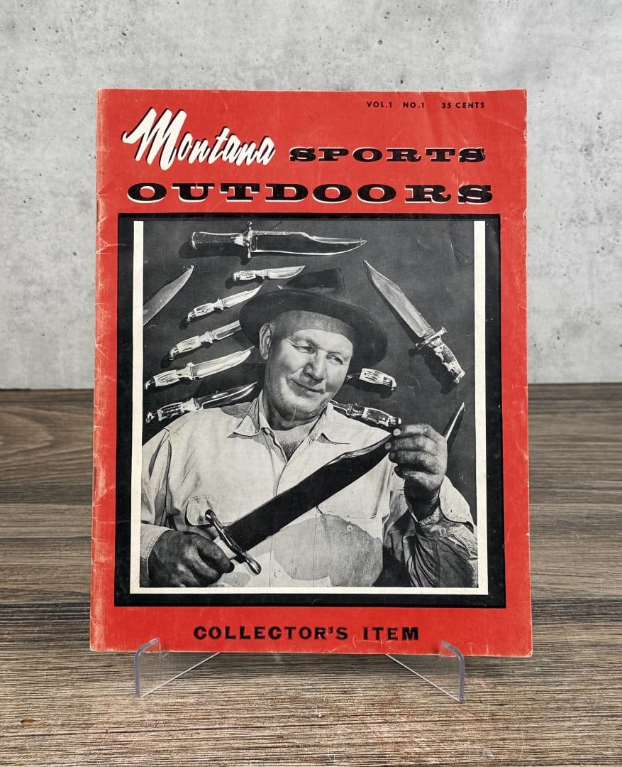 Montana Sports Outdoors Rudy Ruana Magazine: Volume 1 No 1 on featuring Rudy Ruana and his knife shop in Bonner Montana.