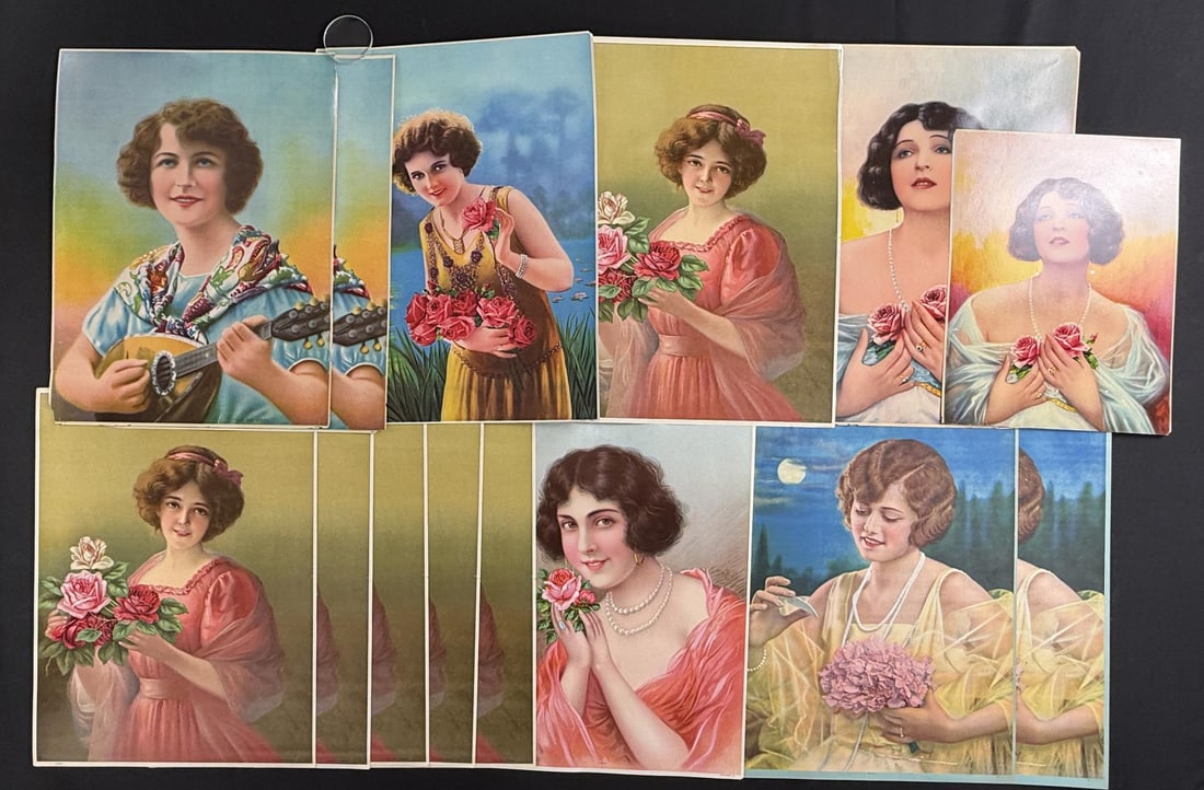 Victorian Romantic Woman Lithographs: Largest is 15" by 20". 14 total